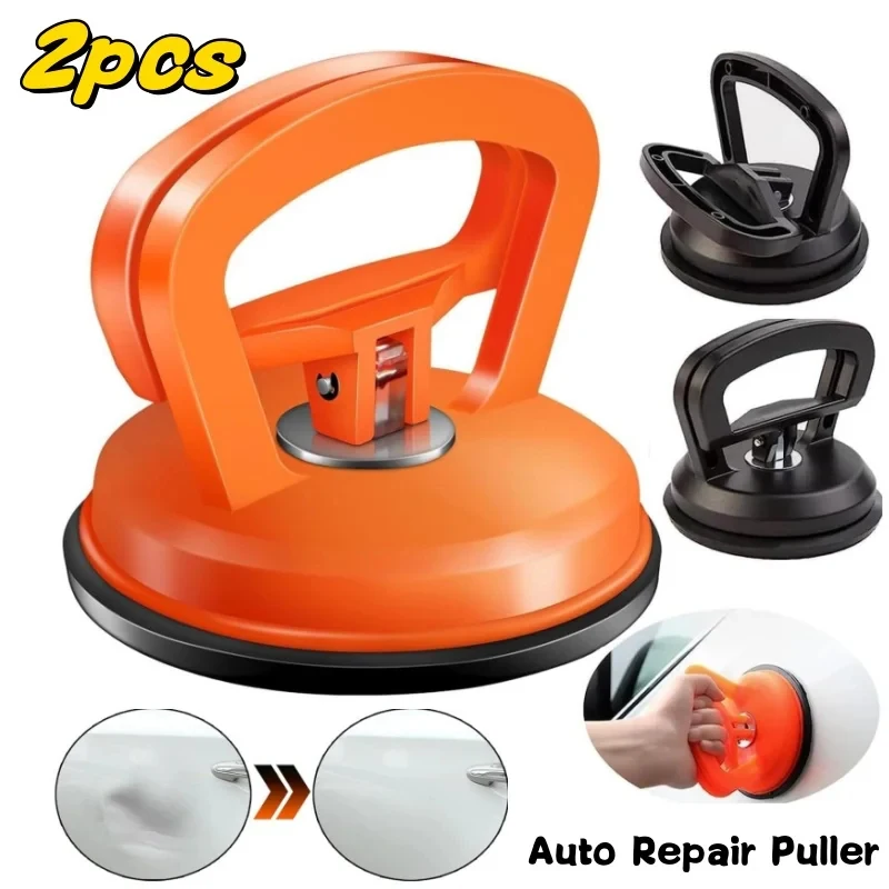 Dent Repair Puller - 1/2個入り 車の凹みガラス吸着除去ツール 車修理ツール ボディ修理プーラー ブラック/オレンジ 吸盤式凹み除去プーラー