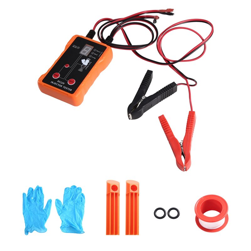 Fuel Injector Tester - 2つの燃料インジェクター用DIYクリーニングツール、ユニバーサル燃料インジェクターテスタークリーナーツールキット、12V出力電源