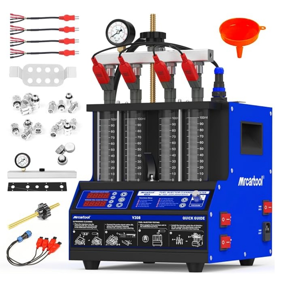 Fuel Injector Tester - V308 燃料インジェクタークリーナーテスターマシン パルス洗浄 ガソリンインジェクター加熱超音波洗浄、漏れ検査、均一性、噴霧の密着性、噴射量をテスト、車両対応