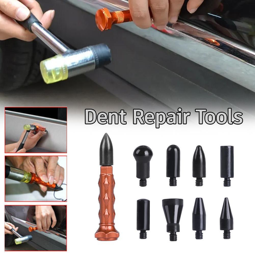 Dent Repair Puller - プロフェッショナルな車体PDRツールキット、マルチプルロッド、タッピングハンマー、塗料を傷つけないへこみ修理、自動車ボディの雹による損傷除去用