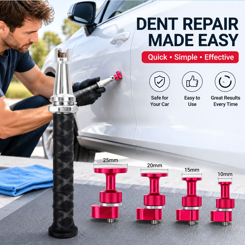 Dent Repair Puller - 5点セット 多機能自動車板金溝修復ツールセット ペイントフリー プーラー 家庭用ボディサイズ デントリペアキット