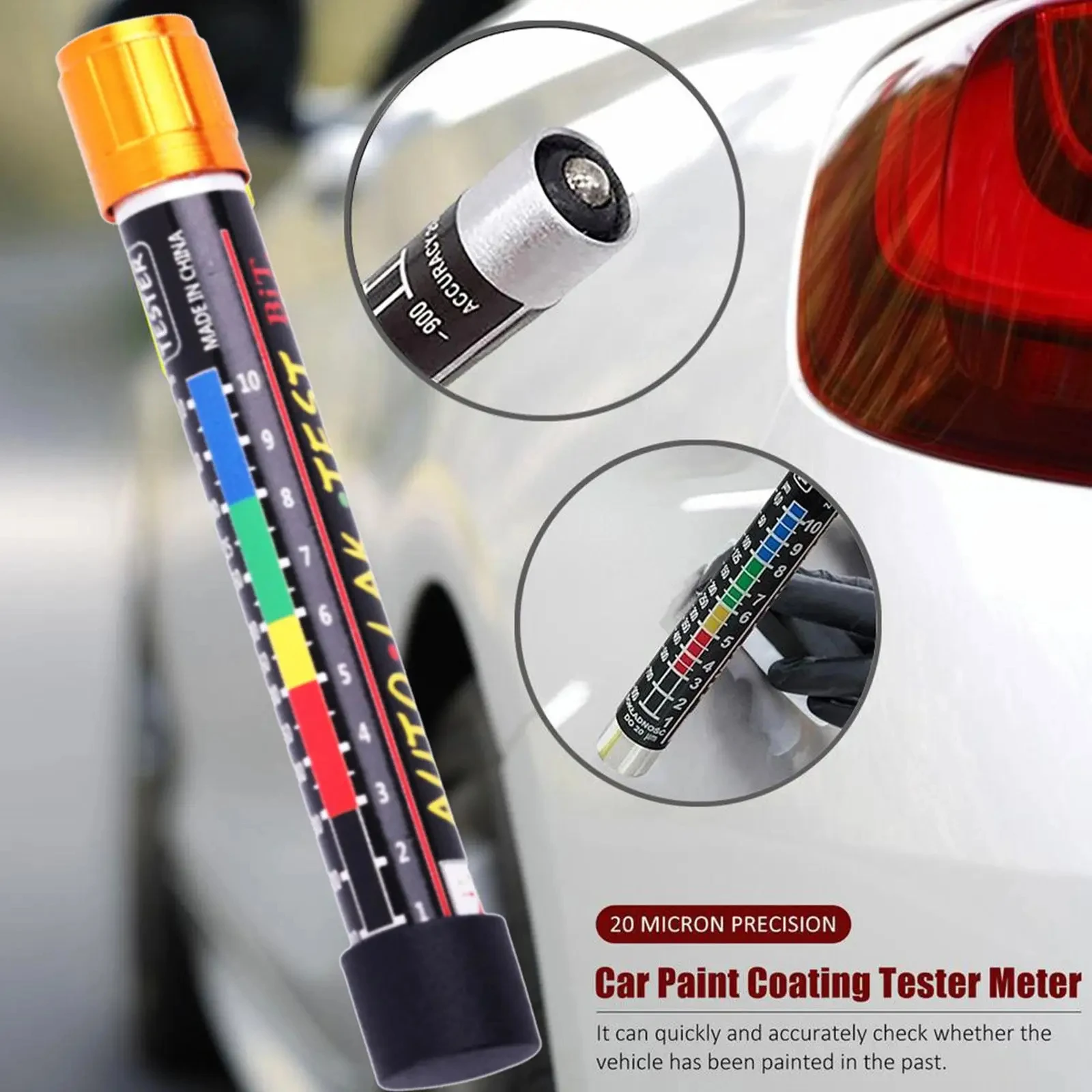 Paint Thickness Gauge - 車の塗装厚さ測定器、磁気チップスケール付き塗装テスター、自動車塗装の塗装厚さチェックテスト用