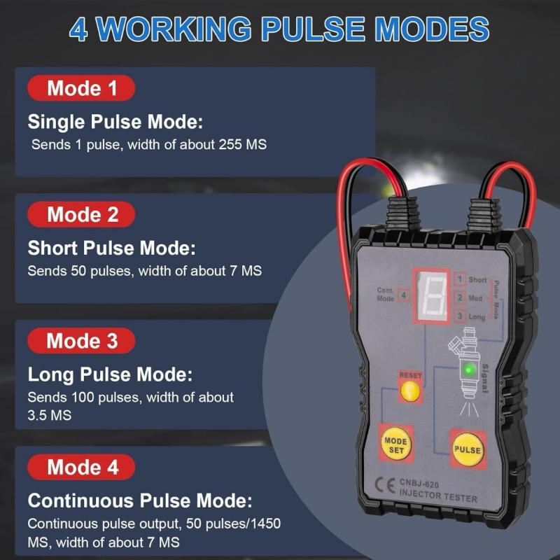 車用燃料噴射装置テスター ポータブル 4パルスモード 燃料シ - Fuel Injector Tester のレビューと価格