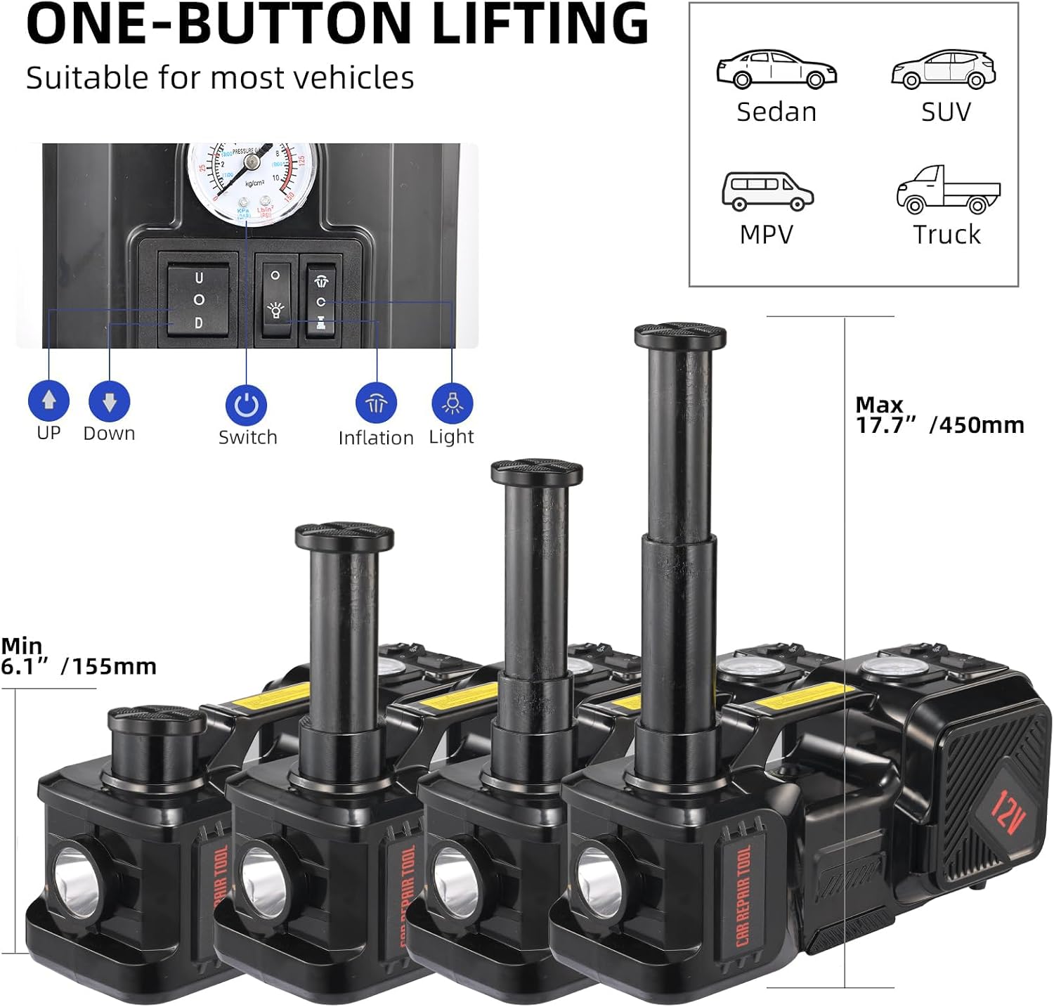 電動カージャッキキット 5トン 12V 電動フロアジャッキ  - Hydraulic Car Lift のレビューと価格