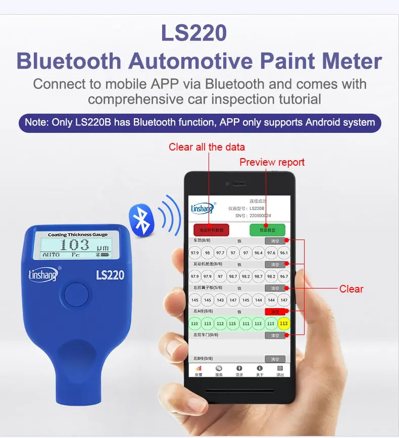 Linshang-自動車塗装用の電気メーター,自動車塗装用の - Paint Thickness Gauge のレビューと価格